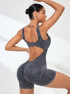 ZASUWA Female Denim Cutout Scrunch Bum Romper