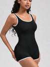 ZASUWA Female Contrast Color Stripes Backless Romper