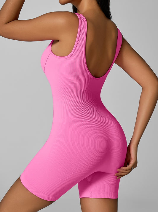 ZASUWA Female Ribbed Tummy Control Romper
