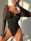 ZASUWA Female Sexy Sheer Mesh Bodysuit