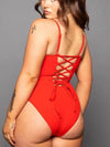 ZASUWA Female Back Lace-up Plus Size One Piece