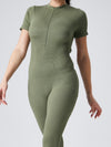 ZASUWA Female Zipper Ribbed Cutout Jumpsuit