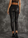 ZASUWA Female PU Faux Leather Snake Print Leggings