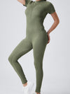 ZASUWA Female Zipper Ribbed Cutout Jumpsuit