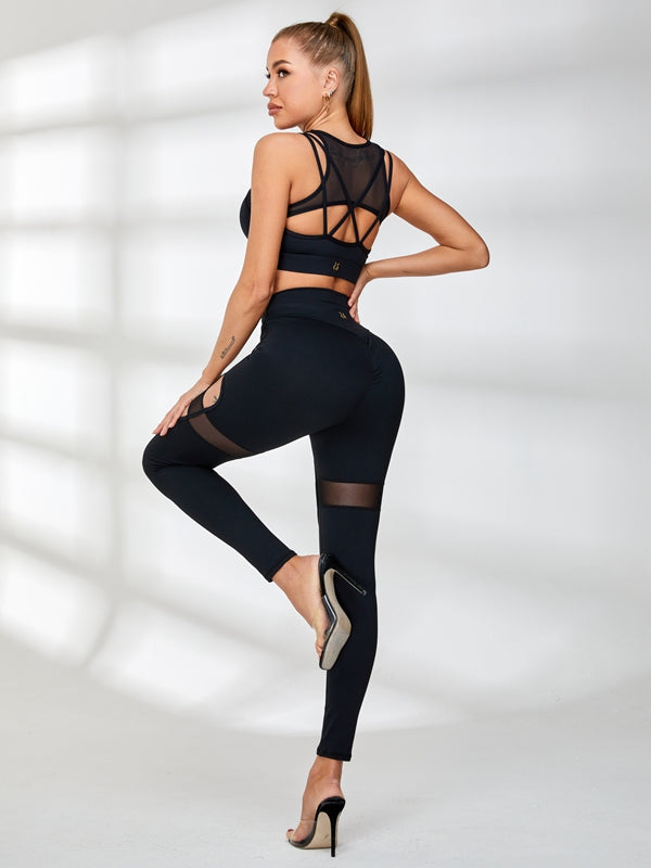 Einzigartige High-Waist Leggings mit Cutouts aus Mesh