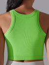ZASUWA Female Solid Color Ribbed Elastic Tight Round Neck Tank