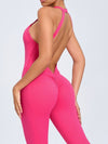 ZASUWA Female Sexy Backless Hollow Out V-shaped Waist Scrunch Bum Jumpsuit