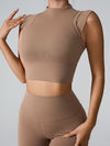 ZASUWA Female Solid Color Basic Must-have Cropped Short Sleeves