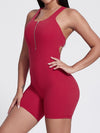 ZASUWA Female Sexy Cutout Zipper Booty Romper