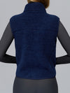 ZASUWA Female Fleece Zipper Pocket Stand Up Collar Vest Jacket