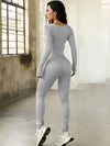 ZASUWA Female Sexy Buttons Elastic Tight Jumpsuit