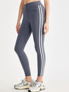 ZASUWA Female Contrast Color Stripes Zipper High-rise Leggings