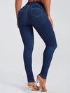 ZASUWA Female Sexy Denim Elastic Tight Pocket Cargo Leggings