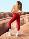 ZASUWA Female Seamless Solid Color V-shaped Waist Leggings