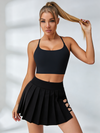 2 In 1 Pleated Cross Skirt Short Suit