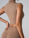 ZASUWA Female Solid Color Basic Must-have Cropped Short Sleeves