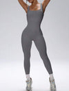 ZASUWA Female Hollow Out Backless Scrunch Bum Jumpsuit