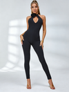 Unique Flower Cutout Backless Jumpsuits