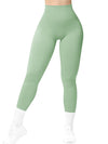 ZASUWA Female Seamless Ribbed Solid Color Quick-dry Leggings