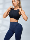 ZASUWA Female V-shaped Waist Ribbed High-waisted Hip-lift Scrunch Bum Leggings