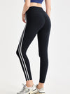 ZASUWA Female Contrast Color Stripes Zipper High-rise Leggings