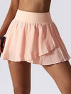 ZASUWA Female Pleated 2 In 1 Cross Back Tennis Skirts Suits
