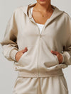 ZASUWA Female Pocket Zipper Casual Hoodie