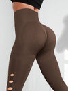 ZASUWA Female Hollow Out High-waisted Seamless Leggings