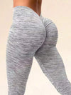 ZASUWA Female Deep V Back Scrunch Bum Seamless Leggings