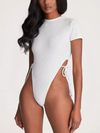 ZASUWA Female Crew Neck Inner Wear Side - Tie Waist - Revealing Bodysuits