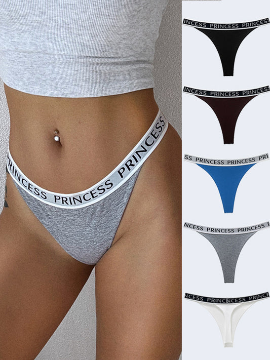 ZASUWA Female Sexy Letter Print T-back Panties