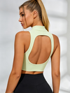 Sexy Solid Color Hollow Out Stand Up Collar Tank