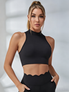 Sexy Solid Color Hollow Out Stand Up Collar Tank