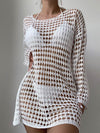 ZASUWA Female Sexy Sheer Fishnet Swimwear Without Bikini Set Cover Dress