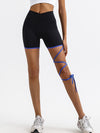 ZASUWA Female Contrast Color Lace-up Quick Dry Elastic Tight High-rise Shorts