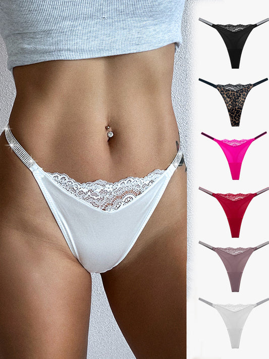 ZASUWA Female Glossy Diamond Lace Panties