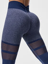 ZASUWA Female V-shaped Waist Fishnet Splicing Push Up Design Scrunch Bum Leggings