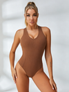 V Collar Cross Back Bodysuit
