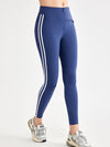 ZASUWA Female Contrast Color Stripes Zipper High-rise Leggings
