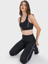 ZASUWA Female Contrast Color Push Up Design Elastic Tight Shockproof Tracksuit