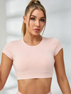 Backless With Pads Cropped Short Sleeves