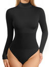 ZASUWA Female High Neck Fine Ribbed Long-Sleeve Bodysuits
