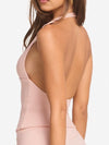 ZASUWA Female Solid Color V-neck Halter Backless with Chest Pads Quick Dry Tank