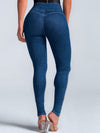 ZASUWA Female Denim Elastic Tight Pocket Cargo Leggings