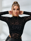 Leopard Print Mesh Bodysuit