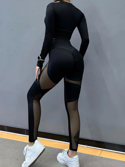 Fischnetz-Leggings mit Scrunch-Po