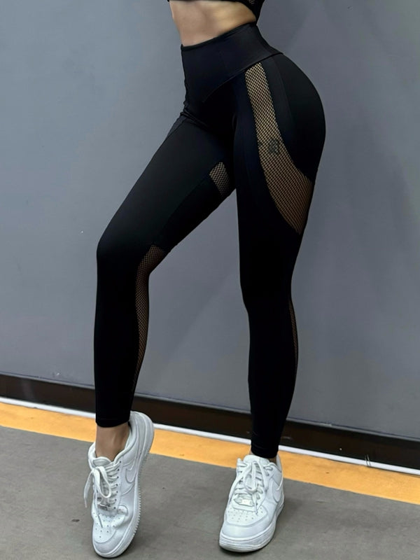 Fischnetz-Leggings mit Scrunch-Po