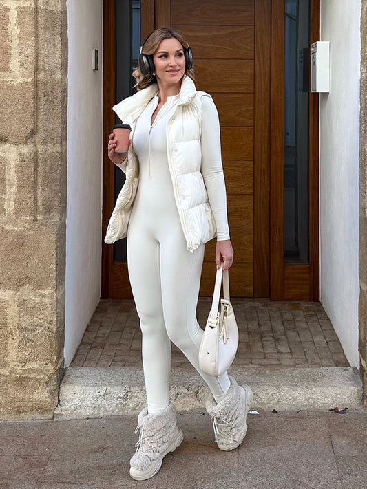 ZASUWA Female Zipper Fleece Jumpsuit