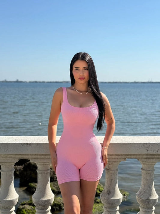 ZASUWA Female U-collar Ribbed Romper