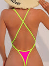 ZASUWA Female Sexy Contrast Color Cross Back One Piece
